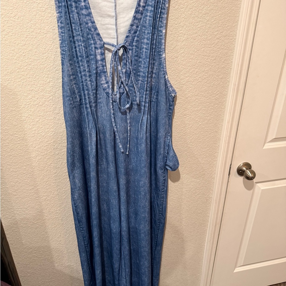 Elegant Blue Sleeveless Jumpsuit